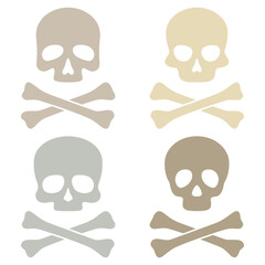 Set of Skull and Crossbones isolated on white background