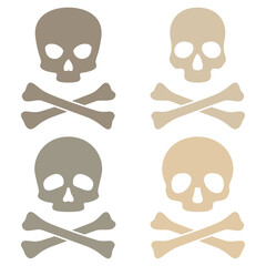 Set of Skull and Crossbones isolated on white background