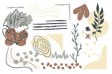 Set Trendy aesthetic organic shapes abstract splodge elements textured collection bohemian isolated on white background. minimal forms element for design