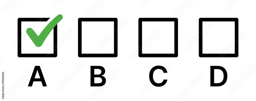 Poster Making checkmark on choice A vector isolated on white background. Checkbox symbol.