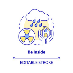 Be inside concept icon. Contamination emergency. Survive during nuclear attack abstract idea thin line illustration. Isolated outline drawing. Editable stroke. Arial, Myriad Pro-Bold fonts used