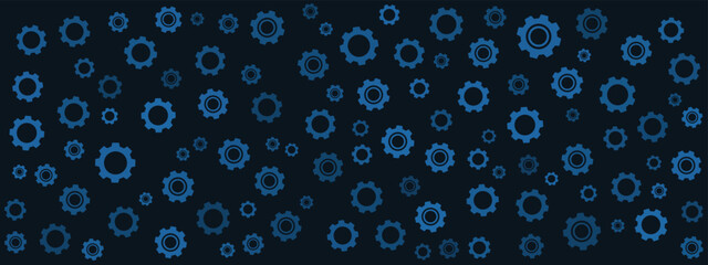 Abstract blue Gear Icon Background pattern 