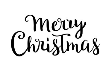 Merry Christmas calligraphy lettering, hand written vector illustration for Christmas and New Year greeting