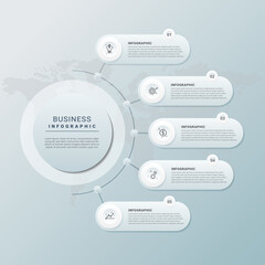 Modern business infographics template with 5 steps 