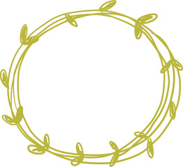 Hand drawn doodle simple wreath
