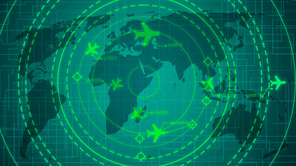 Simulation screen showing various flights for transportation and passengers.