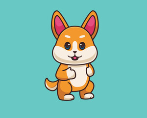 shiba inu standing cartoon illustration styletemplate ss.cdr