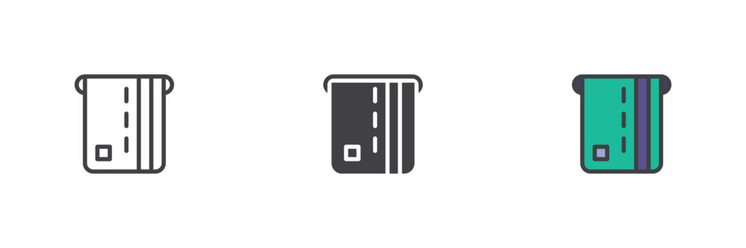 Card insert slot different style icon set