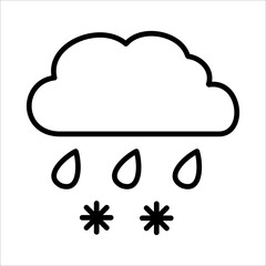 Rain And Snow Icon Logo Design Vector Template Illustration Sign And Symbol Pixels Perfect
