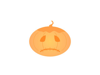 sad pumpkin flat design vector illustration