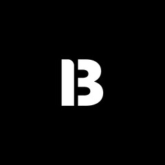 Letter B simple logo with black background