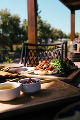 Authentic Greek Gyros at a wine tasting in Greece