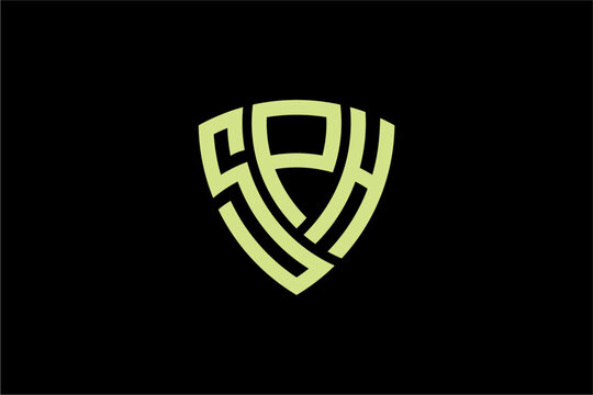 SPH creative letter shield logo design vector icon illustration