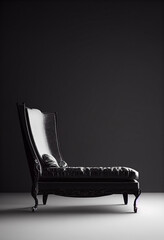 イメージ素材: おしゃれでモダンな黒い家具のインテリアのイメージ generative ai	