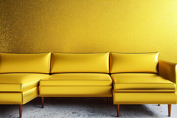 イメージ素材: おしゃれでゴージャスな金色の家具のインテリアのイメージ	generative ai	