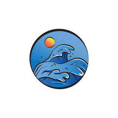 Ocean wave symbol vector illustration design