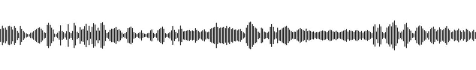 seamless sound waveform pattern for radio podcasts, music player, video editor, voise message in social media chats, voice assistant, recorder. vector illustration - obrazy, fototapety, plakaty