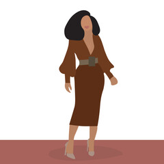 Young African woman in elegant line art style vector