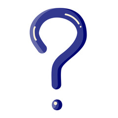 Question mark. Trendy icon. Transparent PNG.