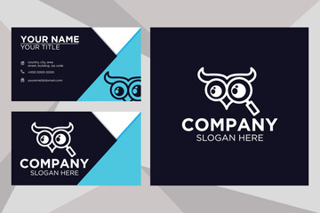 Abstract owl logo suitable for company with business card template