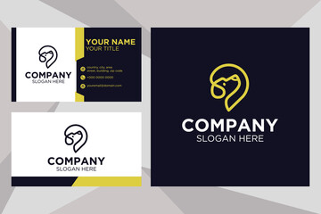 Fototapeta premium Abstract dog logo suitable for company with business card template