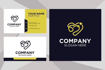 Abstract dog logo suitable for company with business card template