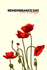 Remembrance day flat background illustration card