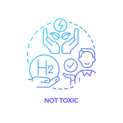 Non toxic fuel blue gradient concept icon. Green energy. Renewable power. Advantage of hydrogen usage abstract idea thin line illustration. Isolated outline drawing. Myriad Pro-Bold font used