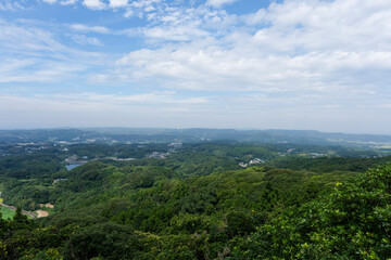 Fototapeta na wymiar 岳の辻展望台から見る壱岐島の全景
