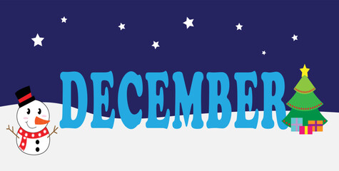 december month background. Vector illustration.