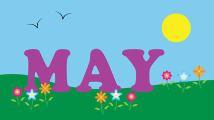Fototapeta premium may month background. Vector illustration.