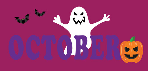 october month background. Vector illustration.