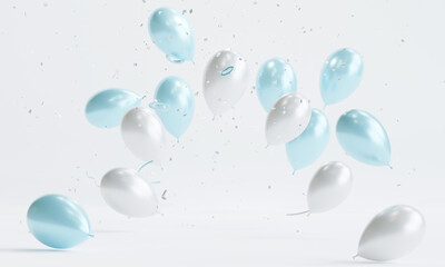 balloons  background. 3d rendering, Celebration, festival background, greeting banner, Birthday party