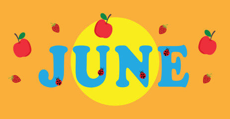 June  month background. Vector illustration.