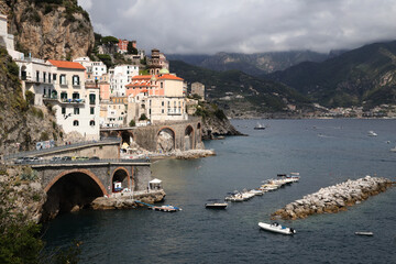 Fototapeta na wymiar The characteristic village of Atrani on the Amalfi Coast, Italy