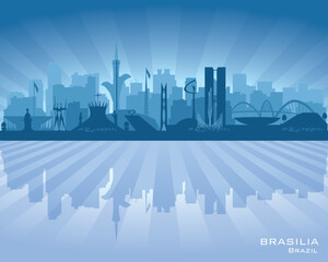 Fototapeta na wymiar Brasilia Brazil city skyline vector silhouette