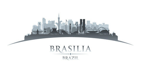 Brasilia Brazil city silhouette white background