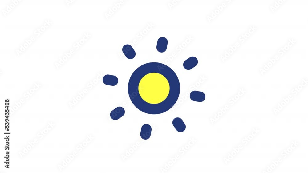 Poster animated light mode color ui icon. daytime theme. adjust screen brightness. seamless loop hd video w