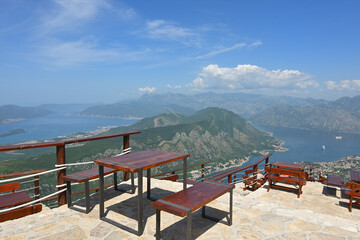 View point. The Bay of Kotor (also known as the Boka) of the Adriatic Sea in southwestern Montenegro