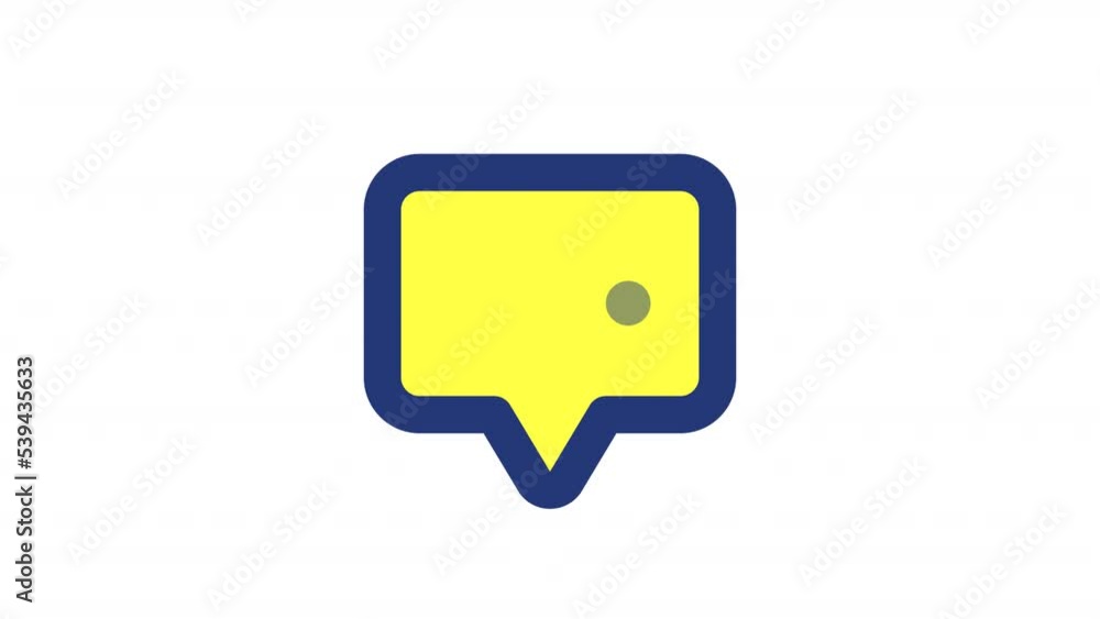 Poster animated leave note color ui icon. social media notification. new message in chat alert. seamless lo