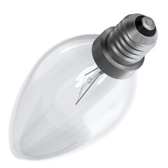 3d rendering illustration of a candle light bulb