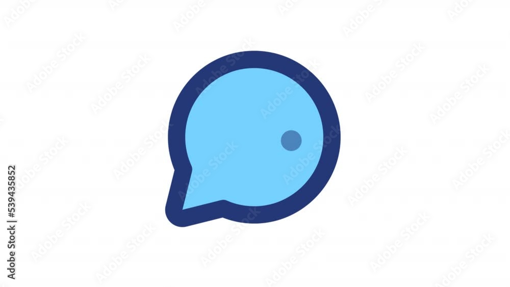 Poster animated comment color ui icon. reply to social media post. message. respond to chat. seamless loop 