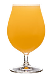 NEIPA ale in tulip glass isolated on white