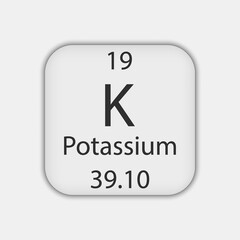 Potassium symbol. Chemical element of the periodic table. Vector illustration.