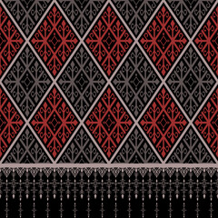 Geometric traditional Ethnic pattern Dark red and black background Ikat Seamless pattern African Indian Indonesian Aztec paisley for fabric print cloth dress carpet curtains rug Sarong 