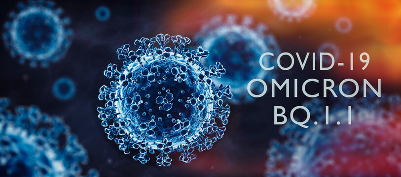 Coronavirus mutation - omicron variant BQ..1.1 - Medical 3D Illustration