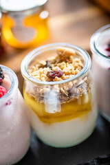 yogurt with muesli and fruits