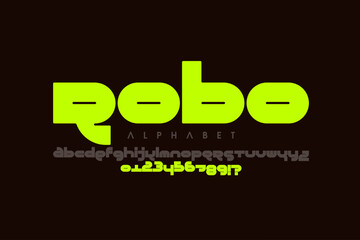 Modern lowercase style font design, alphabet letters and numbers vector illustration © piai