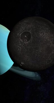 Umbriel orbiting around Uranus planet