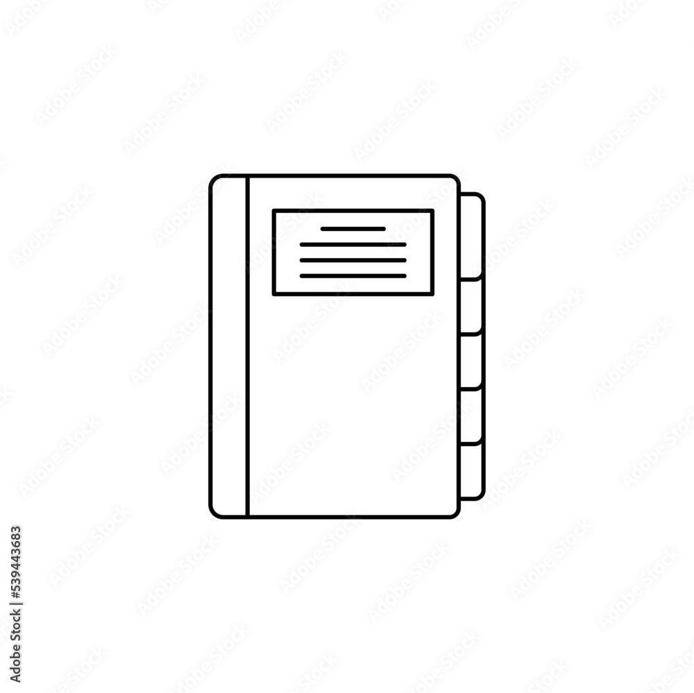 Poster notebook icon in line style icon, isolated on white background